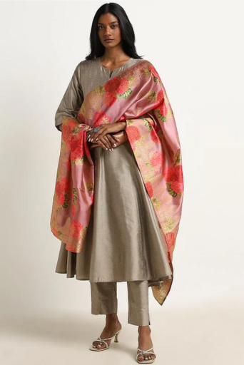 grey ethnic wear